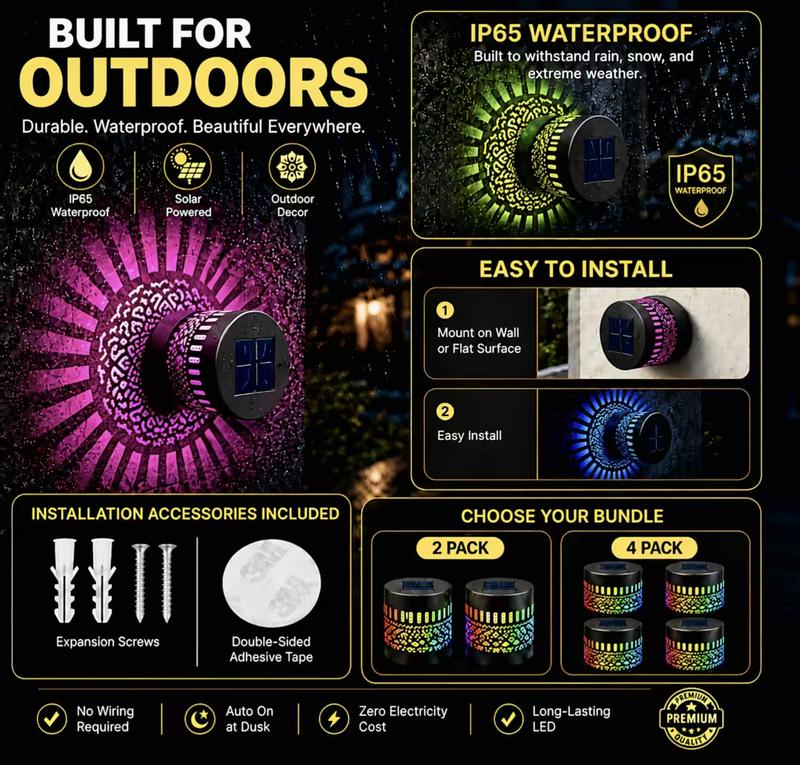Solar Mandala Sunflower Wall Light – Outdoor Garden Landscape Decoration