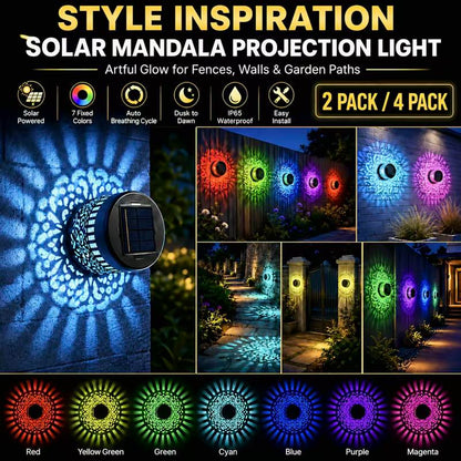 Solar Mandala Sunflower Wall Light – Outdoor Garden Landscape Decoration