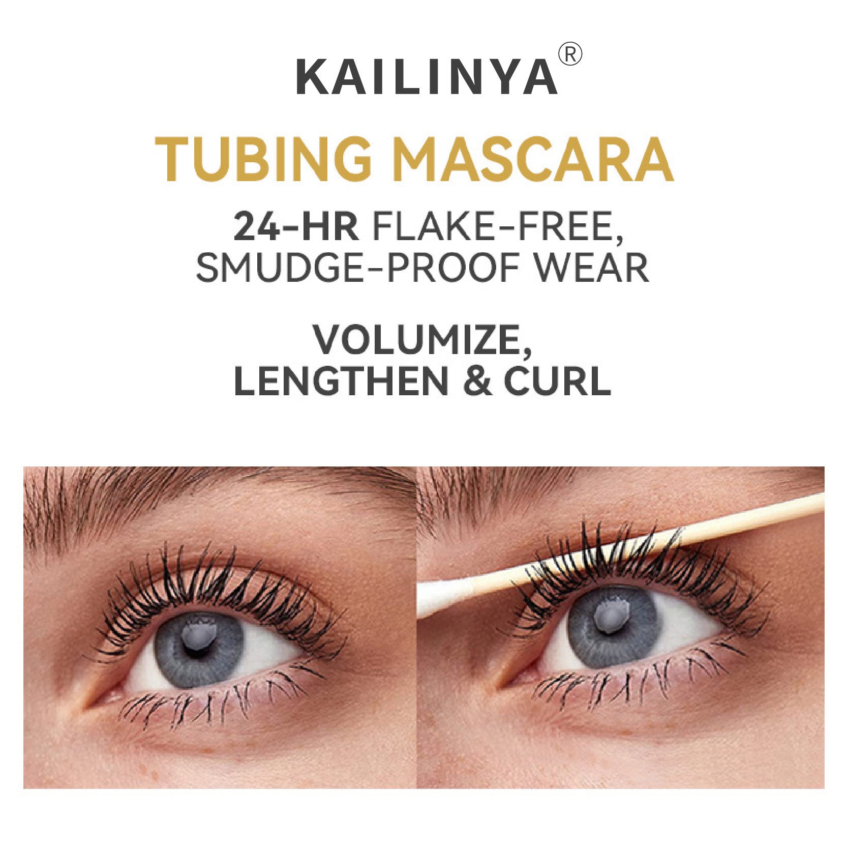 Volumizing Tubing Mascara Set — Waterproof, Long-Lasting, No Smudge Formula