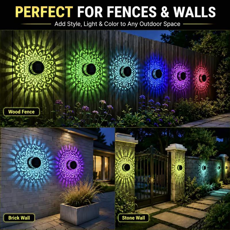 Solar Mandala Sunflower Wall Light – Outdoor Garden Landscape Decoration