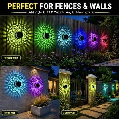 Solar Mandala Sunflower Wall Light – Outdoor Garden Landscape Decoration