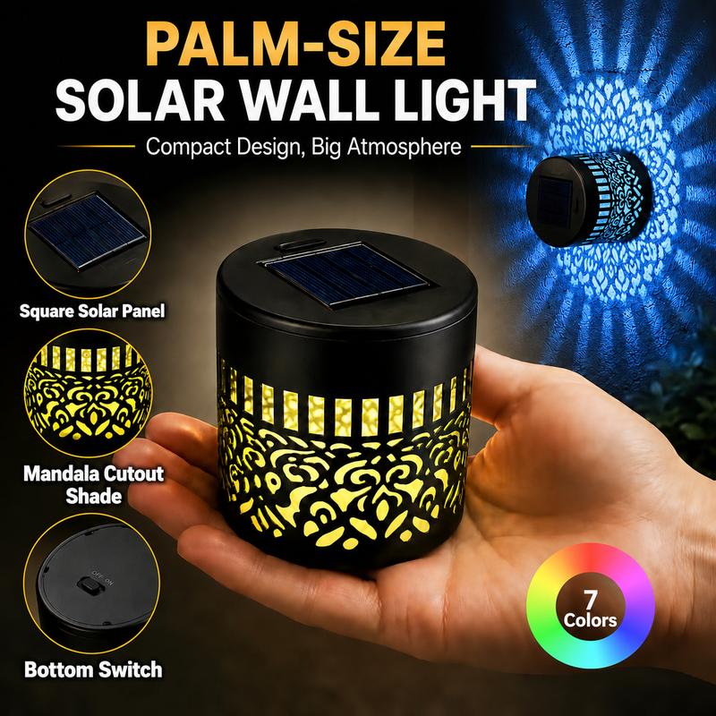 Solar Mandala Sunflower Wall Light – Outdoor Garden Landscape Decoration